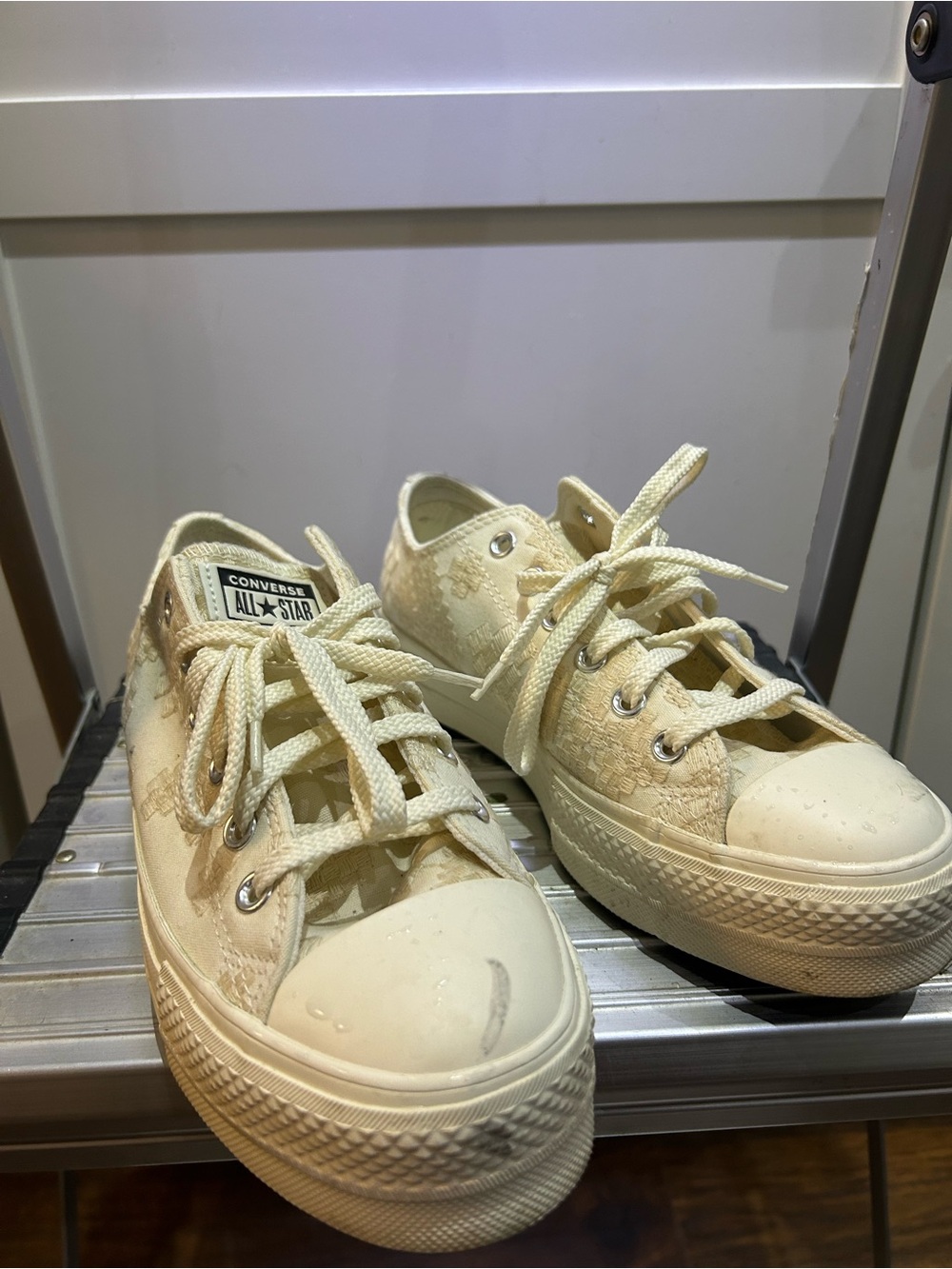 Converse women’s All Star Low Top Sneakers in Cream
